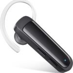 Bluetooth Headset Wireless Earpiece HD Hands Free Headphones with Microphone Lightweight Single Ear Earphones with Mute for iPhone Samsung Android Cell Phone PC Laptop TV Work Office Driving Business