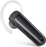 Bluetooth Headset Wireless Earpiece HD Hands Free Headphones with Microphone Lightweight Single Ear Earphones with Mute for iPhone Samsung Android Cell Phone PC Laptop TV Work Office Driving Business