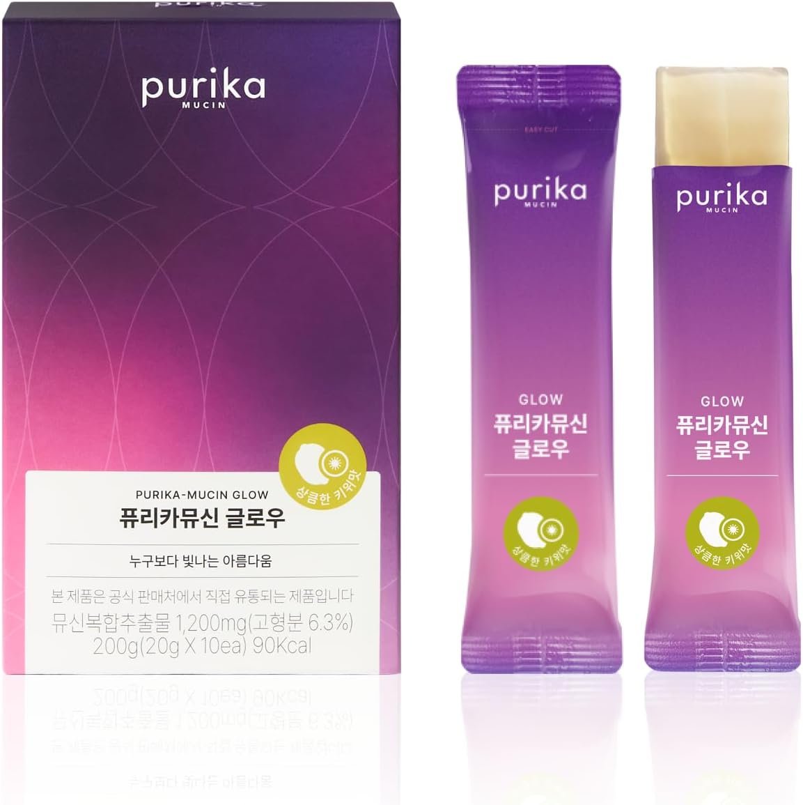 61N3naxMBBL._AC_SL1500_.jpg Glow, 1200mg Snail Mucin Supports Skin Elasticity, Collagen Peptides Jelly Stick, Kiwi Flavor, Biotin, Vitamin C, Hyaluronic Acid, Prebiotics, Korean Skin Care, 10 Sticks - Image 1