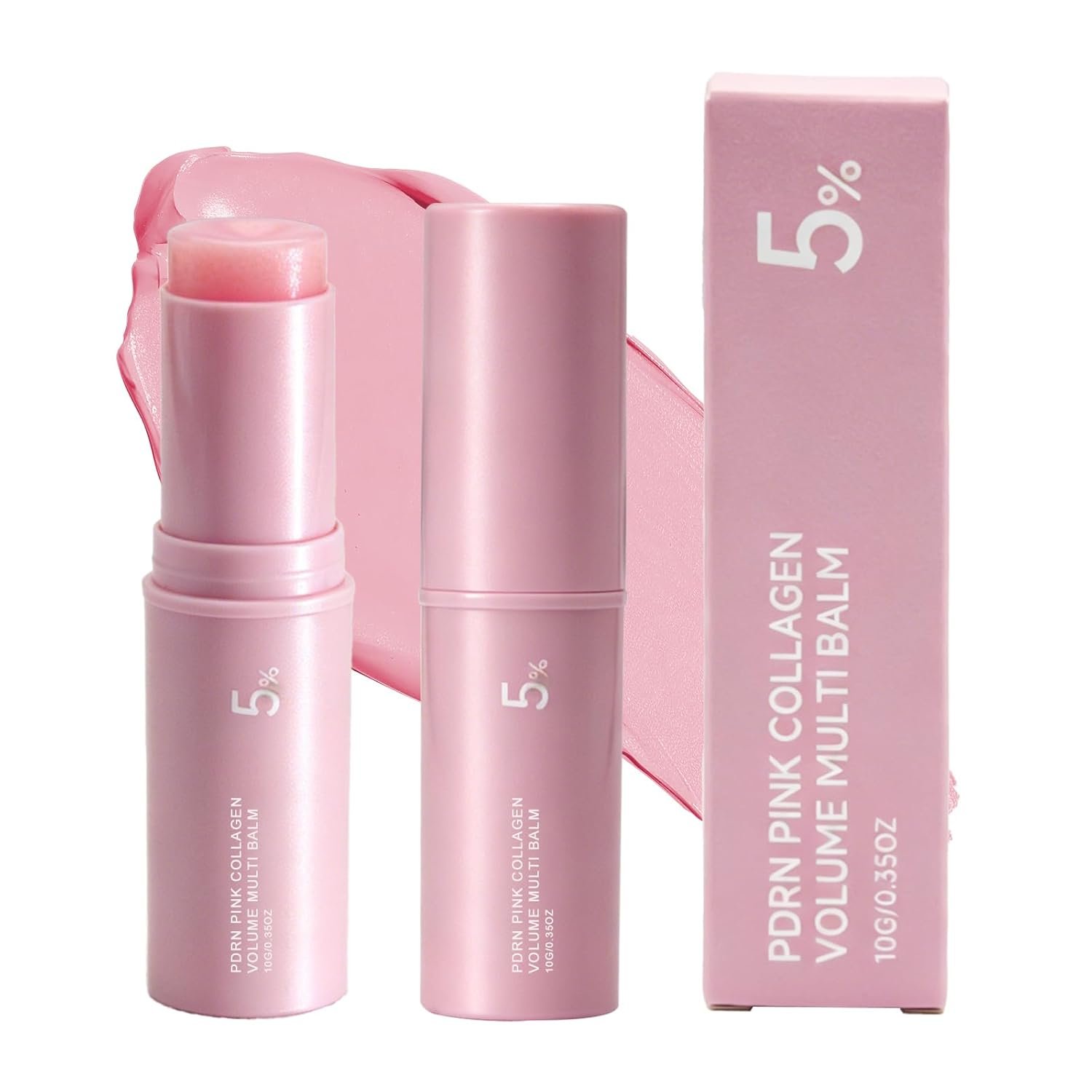 61OIpelqxL._SL1500_.jpg PDRN Pink Collagen Volume Multi Balm Stick, Collagen Wrinkle Stick Face & Body Balm, Volumizing Hydrating Firming for Under-Eyes, Neck, Forehead, Smile Lines (2 Pack) - Image 1
