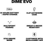 Skullcandy Dime Evo Wireless Earbuds, Bluetooth Headphones, Noise Isolating Fit, Up to 36 Hours Battery, Microphone for iPhone Android, Easy Carry with Clip-Anywhere Case - True Black - Image 9