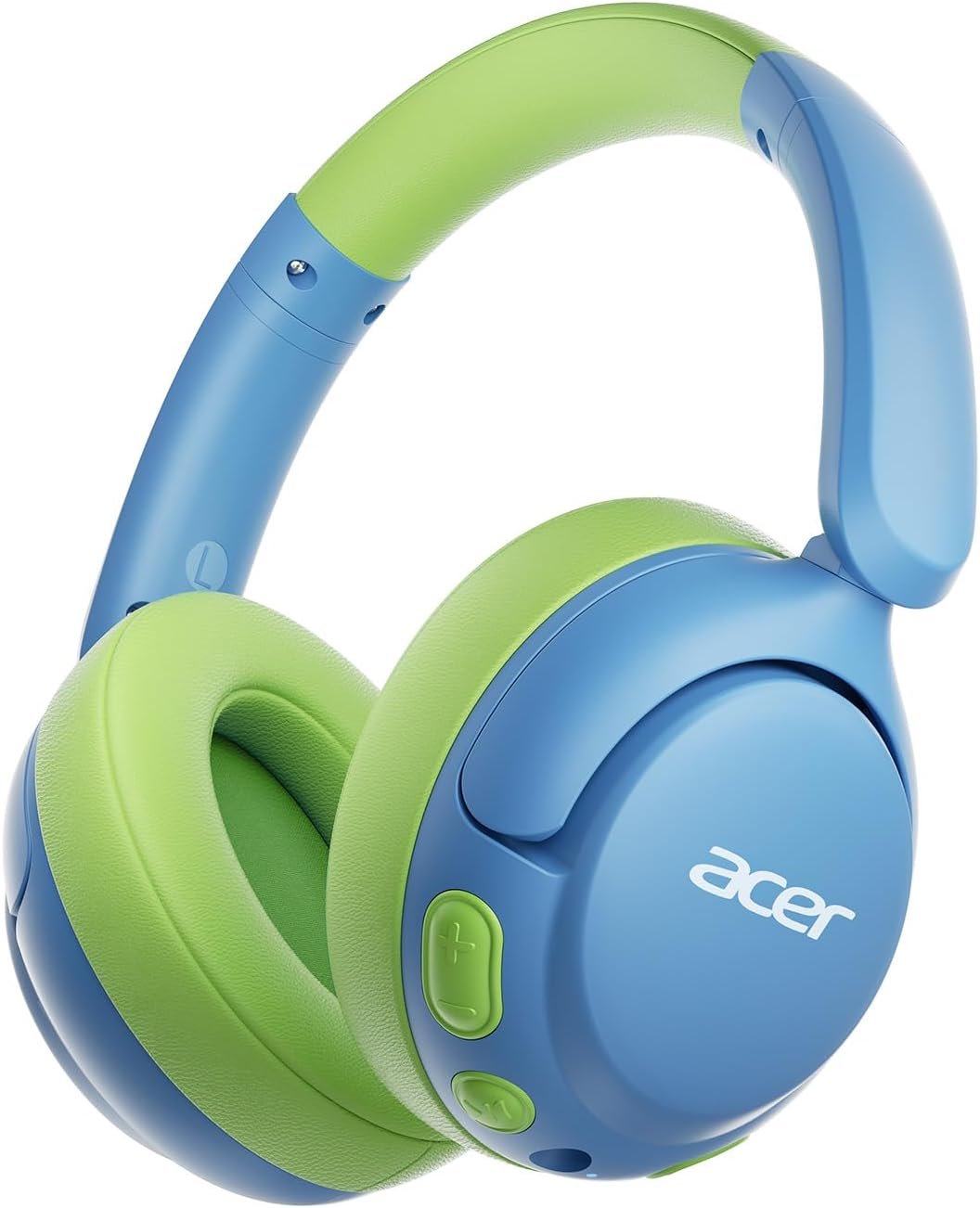 61Qi6RqzdtL._AC_SL1500_.jpg acer Kids Bluetooth Headphones, 85dB Volume Limiter, Foldable Wireless Over-Ear Headphones for iPad, Travel, 75H Playtime, Bluetooth 5.4, Built-in Mic, Blue Green - Image 1