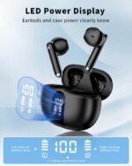 XIAOWTEK Wireless Earbuds, 2026 Bluetooth 5.4 Headphones Bass Stereo Ear Buds with Noise Cancelling Mic, LED Display in Ear Earphones 50H Playtime Ear Buds, IP7 Waterproof for Laptop Pad Phones Black - Image 2