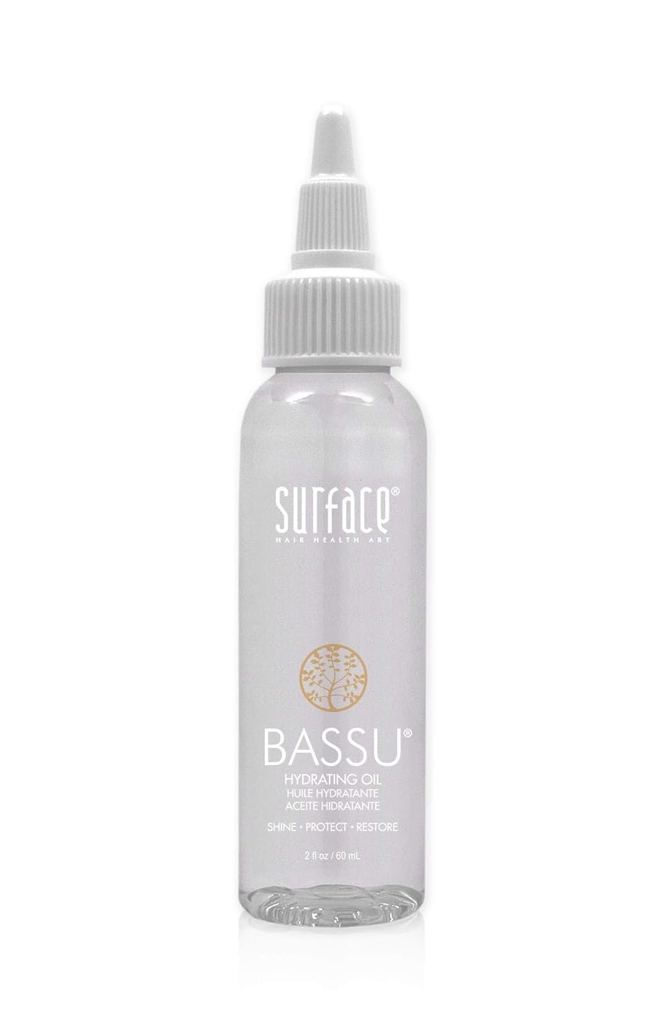 61SFO2p1pEL._SL1500_.jpg Surface Hair - Bassu Hydrating Oil - Hair Oil with Flax Seed, and Aloe Vera, Moisturize and Hydrate Repair Damaged Hair, Color Safe, 2 Fl Oz - Image 1