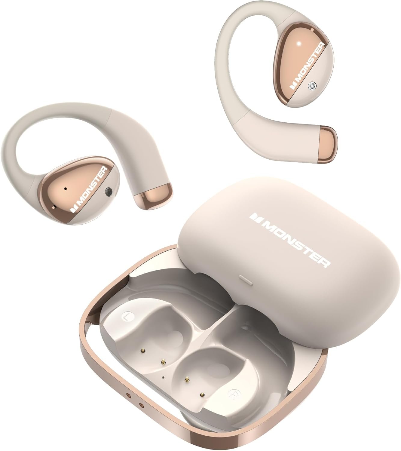 61T0z6fFoyL._AC_SL1500_.jpg Monster Open Ear AC520 Headphones, Bluetooth 6.0 Wireless Earbuds with HiFi Sound, Open Ear Earbuds with 24H Playtime, Unique Handbag Design, ENC Clear Call, IPX6 Resistance(White) - Image 1