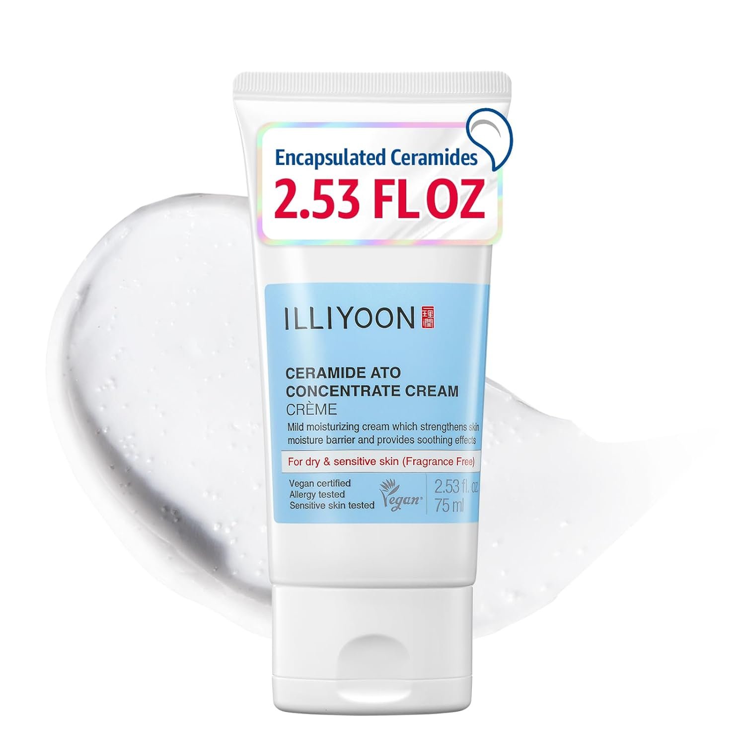 61ZHXOXfCwL._SL1500_.jpg Illiyoon Ceramide Ato Concentrate Cream | Moisturizer for Dry & Sensitive Skin, 100hr Lasting Hydration, For Face & Body, Gentle for Infants, Moisture Barrier Repair, Vegan Certified, 2.53 fl.oz. - Image 1