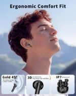 XIAOWTEK Wireless Earbuds, 2026 Bluetooth 5.4 Headphones Bass Stereo Ear Buds with Noise Cancelling Mic, LED Display in Ear Earphones 50H Playtime Ear Buds, IP7 Waterproof for Laptop Pad Phones Black - Image 7