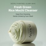 Arencia Korean Rice Mochi Face Cleanser - Face Wash, Gentle Scrub All in One for Deep Cleansing, Moisturizing, Pore Minimizing, Acne-Prone Skin, Removing Blackhead with Rice Water & Green Tea - Image 2