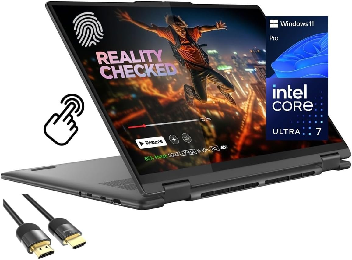 61g8sLDDvdL._AC_SL1280_.jpg Lenovo Yoga 7i 2-in-1 Laptop, 16" 2K Touchscreen Display, Core Ultra 7 155U (Up to 4.80 GHz), 16GB DDR5, 1TB PCIe SSD, Wi-Fi 6E, Backlit KB, FP Reader, TB 4, Webcam, Keypad, PDG HDMI, Win 11 Pro - Image 1