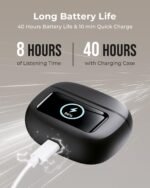 Wireless Earbuds, Ear Buds Active Noise Cancelling with Charging Case, 6.0 Bluetooth Earbuds with AI Clear Calls, 40H Playtime for Sports & Working,Stereo Sound Headphones for iPhone/Android-Night Bl - Image 5