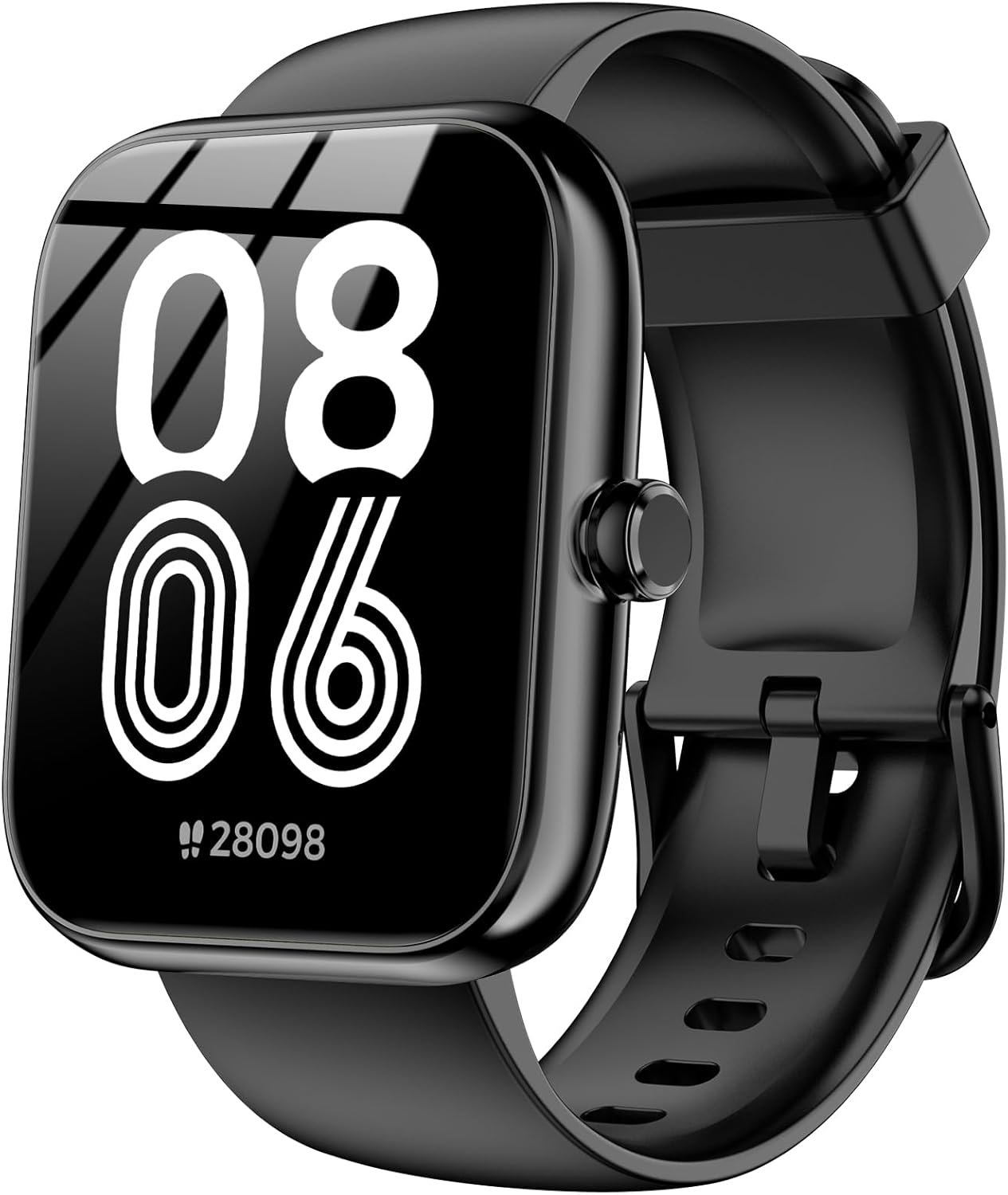 61lrpyxMNQL._AC_SL1500_.jpg Smart Watch with Alexa Built-in, 1.83" HD Health Fitness Tracker, Bluetooth Calls/Notifications, 120+ Sports Modes, 24/7 Heart Rate/Sleep Tracking, IP68 Waterproof for iPhone and Android (Black) - Image 1