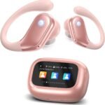 jaddsa Wireless Earbuds, 2026 ENC Noise Cancelling Ear Buds with Smart Touchscreen, Bluetooth 5.4 Headphones, Bass Stereo Sound Over-Ear Earbuds, 5 EQ Modes for Sports/Travel/Gym- Rose Gold