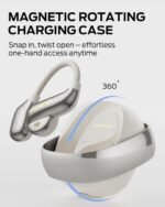 Monster Open Ear AC390 Headphones, Bluetooth 6.0 Earbuds with Stereo Sound, Rotating Charging Case with Lanyard, Wireless Headphones 24H Playtime, IPX5 Waterproof, Ultra-Light Open Ear Earbuds - Image 4