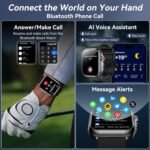 Smart Watch for Men Women, 1000mAh Battery 100-Day Standby Time, 1.85" HD Screen Fitness Tracker, 110+ Sport Modes, IP68 Waterproof, Heart Rate/Sleep Monitor, Fitness Watch for Android/iOS (Black) - Image 3