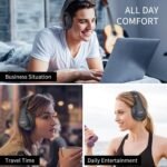 Uliptz Wireless Bluetooth Headphones, 65H Playtime, 6 EQ Sound Modes, HiFi Stereo Over Ear Headphones with Microphone, Foldable Lightweight Bluetooth 6.0 Headset for Travel/Office/Cellphone/PC - Image 8