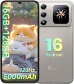 FOSSIBOT S7 Android 16 Cell Phone(2026), 16GB+128GB/2TB Unlocked Phone, 6.9" Display 120Hz Dual-Screen Smartphones, 5000mAh Battery 4G Dual Sim Mobile Phones, Gemini Al/GPS/Face ID (Natural)