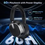 Hybrid Active Noise Cancelling Bluetooth Headphones,Bluetooth 6.0 Over Ear Wireless Headphones with 60H Playtime, Hi-Res Audio, Deep Bass, Memory Foam Ear Cups for Home Office Travel Black - Image 4