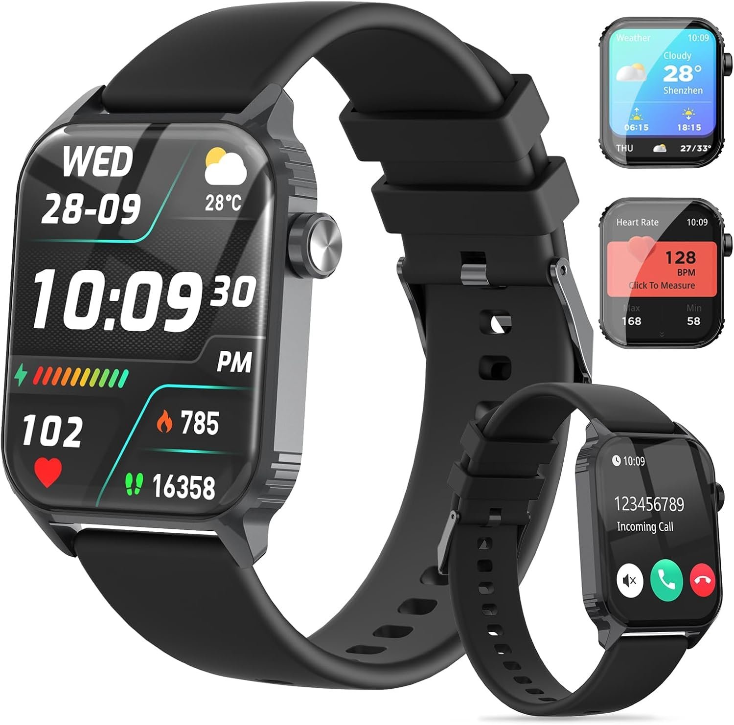 713KYia9lL._AC_SL1500_.jpg TRAUSI Smart Watch for Men, 120 Sports Modes Smartwatch with 1.83" HD, Alexa Built-in, Heart Rate/Sleep Monitor, IP67 Waterproof, Bluetooth Call & Music Control Fitness Watch for iPhone/Android Black - Image 1