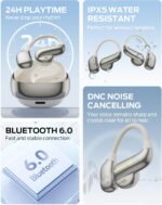 Monster Open Ear AC390 Headphones, Bluetooth 6.0 Earbuds with Stereo Sound, Rotating Charging Case with Lanyard, Wireless Headphones 24H Playtime, IPX5 Waterproof, Ultra-Light Open Ear Earbuds - Image 5