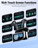 ZIUTY Wireless Earbuds Bluetooth Headphones, Ear Buds with Touch Screen, ANC ENC Noise Cancelling Transparency Mode, 40H Stereo Deep Bass, IPX7 Waterproof, Clear Calls, 5 EQ for iOS Android, Coal - Image 2