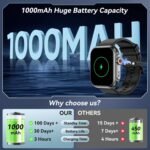 Smart Watch for Men Women, 1000mAh Battery 100-Day Standby Time, 1.85" HD Screen Fitness Tracker, 110+ Sport Modes, IP68 Waterproof, Heart Rate/Sleep Monitor, Fitness Watch for Android/iOS (Black) - Image 4