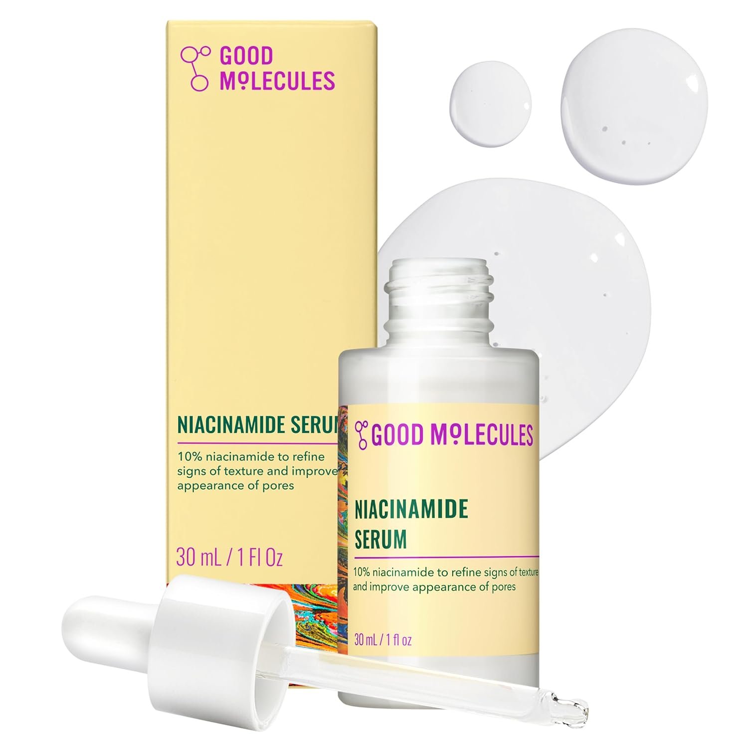 71AM7pP1uIL._SL1500_.jpg Good Molecules Niacinamide Serum - 10% Niacinamide to Target Blemishes, Nourishment, and Skin Tone - Ultra Hydrating Serum and Brightening Skin Care for Face - Image 1