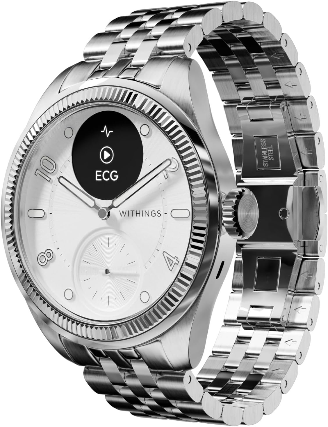 71BoRkp1SL._AC_SL1500_.jpg Withings ScanWatch Nova Brilliant Health Smart Watch for Women/Men with ECG, SPO2, Temperature, Sleep, Respiratory Health, Menstrual Cycle Tracker, 30D Battery - Image 1