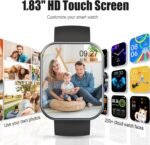 Smart Watch for Men Women (Answer/Make Call), 1.83" HD Touchscreen Fitness Tracker, 110+ Sport Modes, Fitness Watch with Heart Rate/Sleep Monitor/Step, IP68 Waterproof Smartwatch for iPhone Android - Image 7