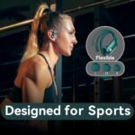 bmani Ear Buds Wireless Earbuds Bluetooth Headphones with 80H Playtime LED Display Case, Over-Ear Hook with Mic, Stereo Sound, Easy Button Controls, Sports Earphones for Running Workout Gym Green - Image 6
