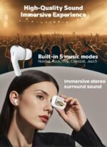 Bucephalus Wireless Earbuds with ENC Noise Cancelling, Bluetooth 5.4 Ear Buds, 48H Playtime & Bass Stereo Sound for Sports/Working, Compatible with iPhone/Android, Pad - Ivory White - Image 8
