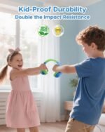 acer Kids Bluetooth Headphones, 85dB Volume Limiter, Foldable Wireless Over-Ear Headphones for iPad, Travel, 75H Playtime, Bluetooth 5.4, Built-in Mic, Blue Green - Image 3