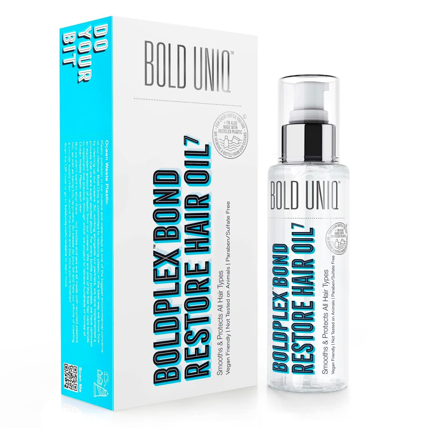 71J0m8vm6LL._SL1500_.jpg Boldplex 7 Hair Oil for Dry & Damaged Hair - Adds Shine, Strengthens, Smooths Split Ends & Frizz, Moisturizes & Nourishes. Weightless Hair Treatment Oil For Curly, Frizzy & Coarse Hair - 3.38 FlOz - Image 1