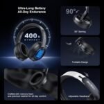 Hybrid Active Noise Cancelling Headphones, Bluetooth 6.0 Over Ear Headphones, 120H Battery Fast Charging, Hi-Res Audio, Transparency Mode, Deep Bass, Memory Foam Comfort Fit for Travel Office Home - Image 6