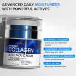 Collagen Face Cream with Retinol & Hyaluronic Acid - Anti Aging Moisturizer for Women & Men, Firming Day & Night Cream for Wrinkles, Hydrating Facial Lotion for All Skin Types - Image 6