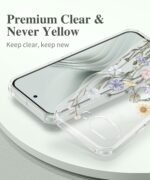 GVIEWIN for Google Pixel 10a Case with Screen Protector, [Military Grade Drop Protection] Non Yellowing Clear Floral Slim Phone Cover for Women 2026 6.3"(Vibrant Spring) - Image 3
