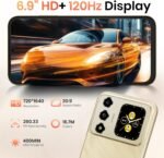 FOSSIBOT S7 Android 16 Cell Phone(2026), 16GB+128GB/2TB Unlocked Phone, 6.9" Display 120Hz Dual-Screen Smartphones, 5000mAh Battery 4G Dual Sim Mobile Phones, Gemini Al/GPS/Face ID (Natural) - Image 2