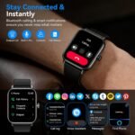 Smart Watches for Men Women with Alexa Built-in, Bluetooth Call, 1.85" HD Touchscreen, 120+ Sport Modes, IP68 Waterproof, 7-Day Battery, 24/7 Heart Rate & Sleep Monitor for Android iPhone (Black) - Image 2