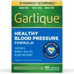 Garlique Garlic Extract Supplement, Healthy Blood Pressure Formula, Odorless & Vegan, 60 Caplets