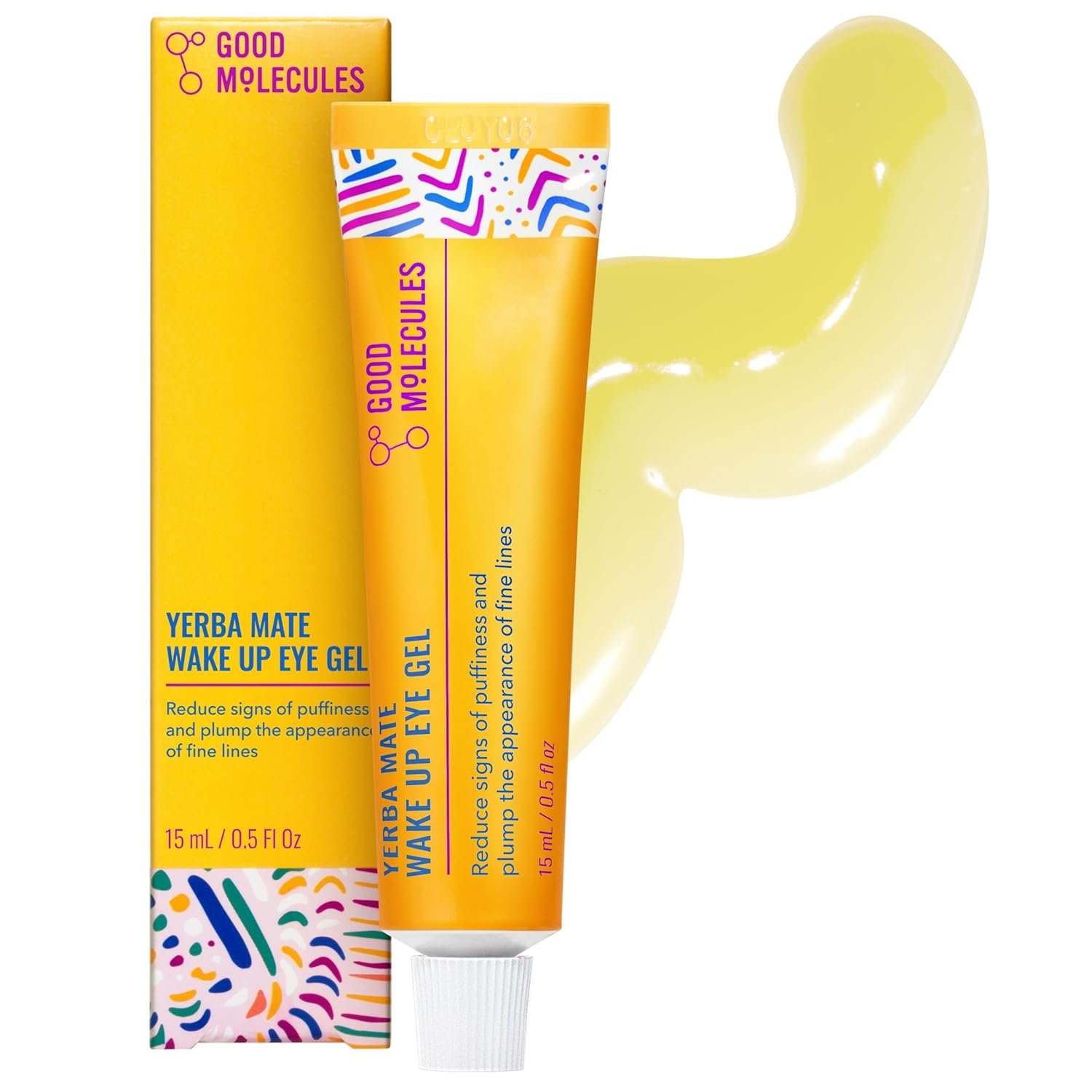 71QsFtfDUCL._SL1500_.jpg Good Molecules Yerba Mate Wake Up Eye Gel - Hydrating Under Eye Gel Cream with Hyaluronic Acid and Caffeine - Target Dark Circles and Puffiness - Skin Care for Face - Image 1
