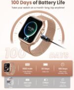 Smart Watch for Women for iPhone Android: 1.85"Smartwatch with Make/Answer Call Sleep Heart Rate SpO2 Blood Pressure Monitor IP68 Waterproof 120+Sport Mode Fitness Tracker 1000mAh Battery 2Bands Pink - Image 2