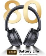 Hybrid Active Noise Cancelling Bluetooth Headphones, Wireless Over Ear Headphones with Bluetooth 5.4, 80H Playtime, Stereo Sound, 6 ENC Clear Call Mic, Low Latency for Travel Office Workout - Image 3