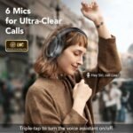 Hybrid Active Noise Cancelling Bluetooth Headphones, Wireless Over Ear Headphones with Bluetooth 5.4, 80H Playtime, Stereo Sound, 6 ENC Clear Call Mic, Low Latency for Travel Office Workout - Image 5