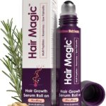 Hair Magic™ Hair Growth Serum Roll On- Multi-Peptides + Rosemary Oil for Hair Growth, Density, Beard, Eyebrows & Scalp Serum Treatment For Women & Men with Saw Palmetto - Suero Para El Cabello