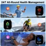Smart Watch, 2.01" AMOLED Curved Touchscreen Fitness Watch for Men Women, IP68 Waterproof, 24/7 Heart Rate/Sleep Monitor, Fitness Tracker with Pedometer, 120+ Sports Modes, Smartwatch for Android iOS - Image 5
