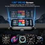 Smart Watches for Men Women with Alexa Built-in, Bluetooth Call, 1.85" HD Touchscreen, 120+ Sport Modes, IP68 Waterproof, 7-Day Battery, 24/7 Heart Rate & Sleep Monitor for Android iPhone (Black) - Image 6