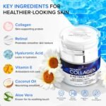 Collagen Face Cream with Retinol & Hyaluronic Acid - Anti Aging Moisturizer for Women & Men, Firming Day & Night Cream for Wrinkles, Hydrating Facial Lotion for All Skin Types - Image 3