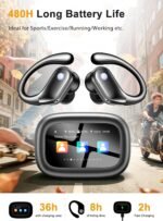 jaddsa Wireless Earbuds, Bluetooth 5.4 Sport Headphones with Smart Charging Case, ENC Noise Cancelling, Ear Buds with IPX7 Waterproof & Bass Stereo Sound for iOS, Android – Jet Black - Image 8