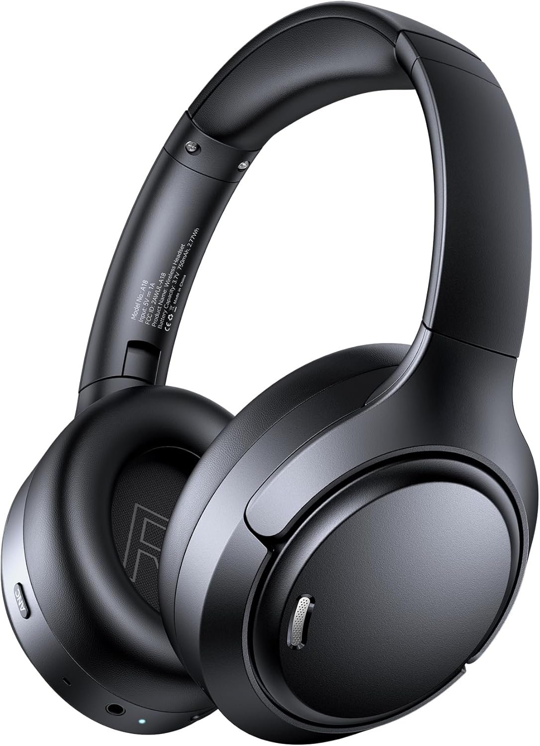 71Xwww4damL._AC_SL1500_.jpg Hybrid Active Noise Cancelling Headphones 120H Long Playtime, 6 ENC Mic, Wireless Over-Ear Bluetooth 6.0 Headphones, Hi-Res Audio, Memory Foam Earcup, Transparency Mode ANC Headphone for Travel Office - Image 1