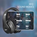 Uliptz Wireless Bluetooth Headphones, 65H Playtime, 6 EQ Sound Modes, HiFi Stereo Over Ear Headphones with Microphone, Foldable Lightweight Bluetooth 6.0 Headset for Travel/Office/Cellphone/PC - Image 2