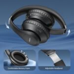 Uliptz Wireless Bluetooth Headphones, 65H Playtime, 6 EQ Sound Modes, HiFi Stereo Over Ear Headphones with Microphone, Foldable Lightweight Bluetooth 6.0 Headset for Travel/Office/Cellphone/PC - Image 4